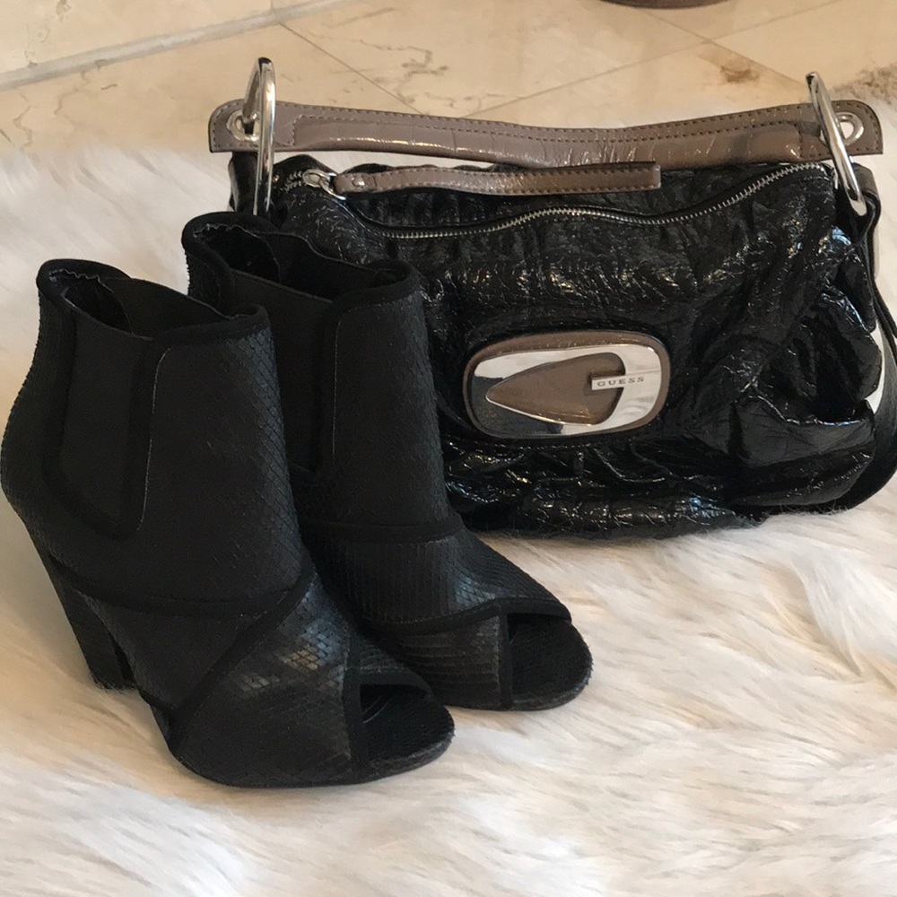 Steve Madden TDubai Black Faux Snake Heels